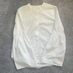 Madewell Bell-Sleeve button up white top XS
